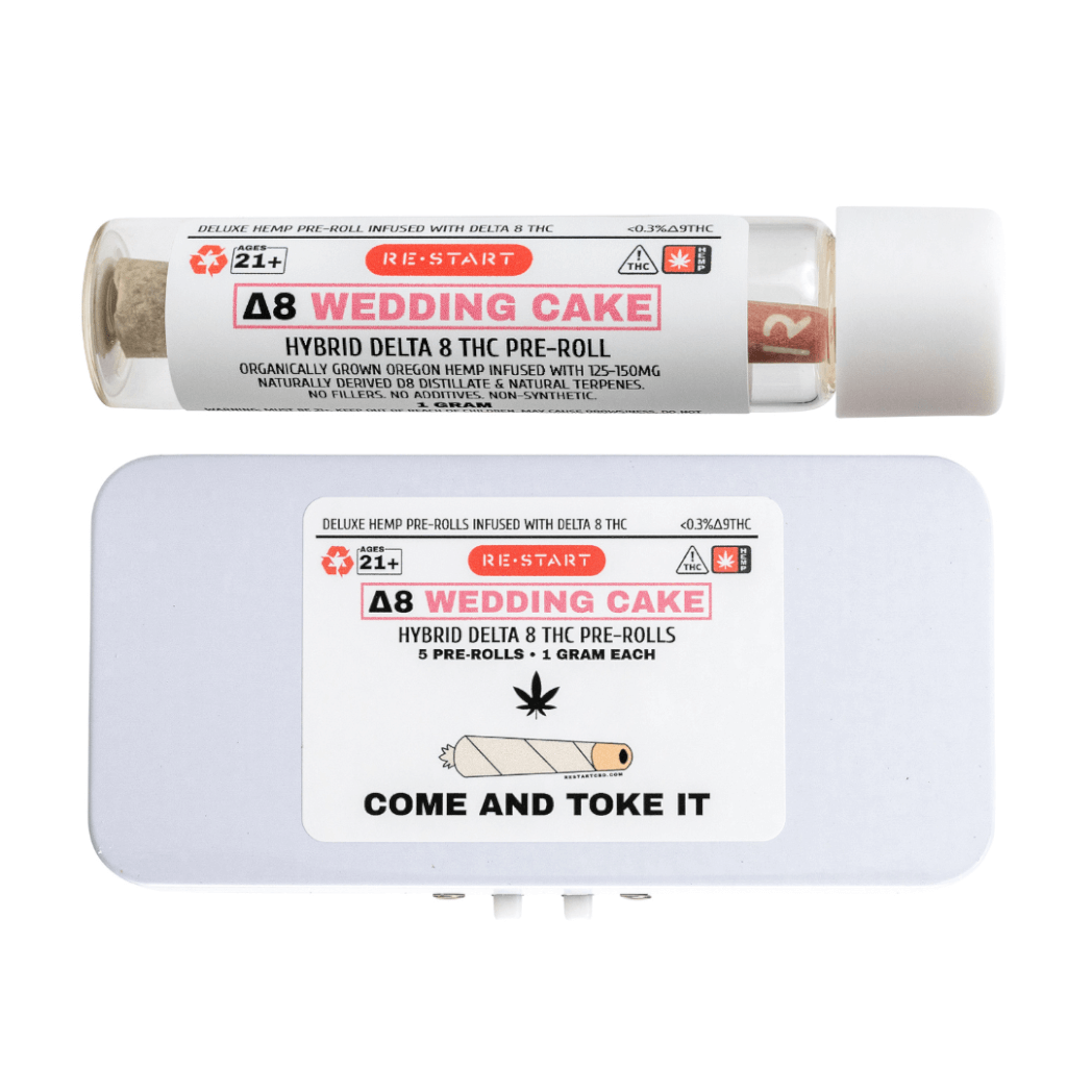 Delta 8 Pre-Rolls Wedding Cake (Hybrid) | RESTART Austin Texas