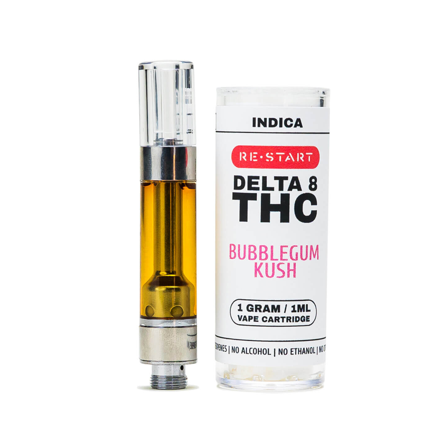 Delta 8 Vape Cartridge Bubblegum Kush 1mL Indica RESTART CBD & THC