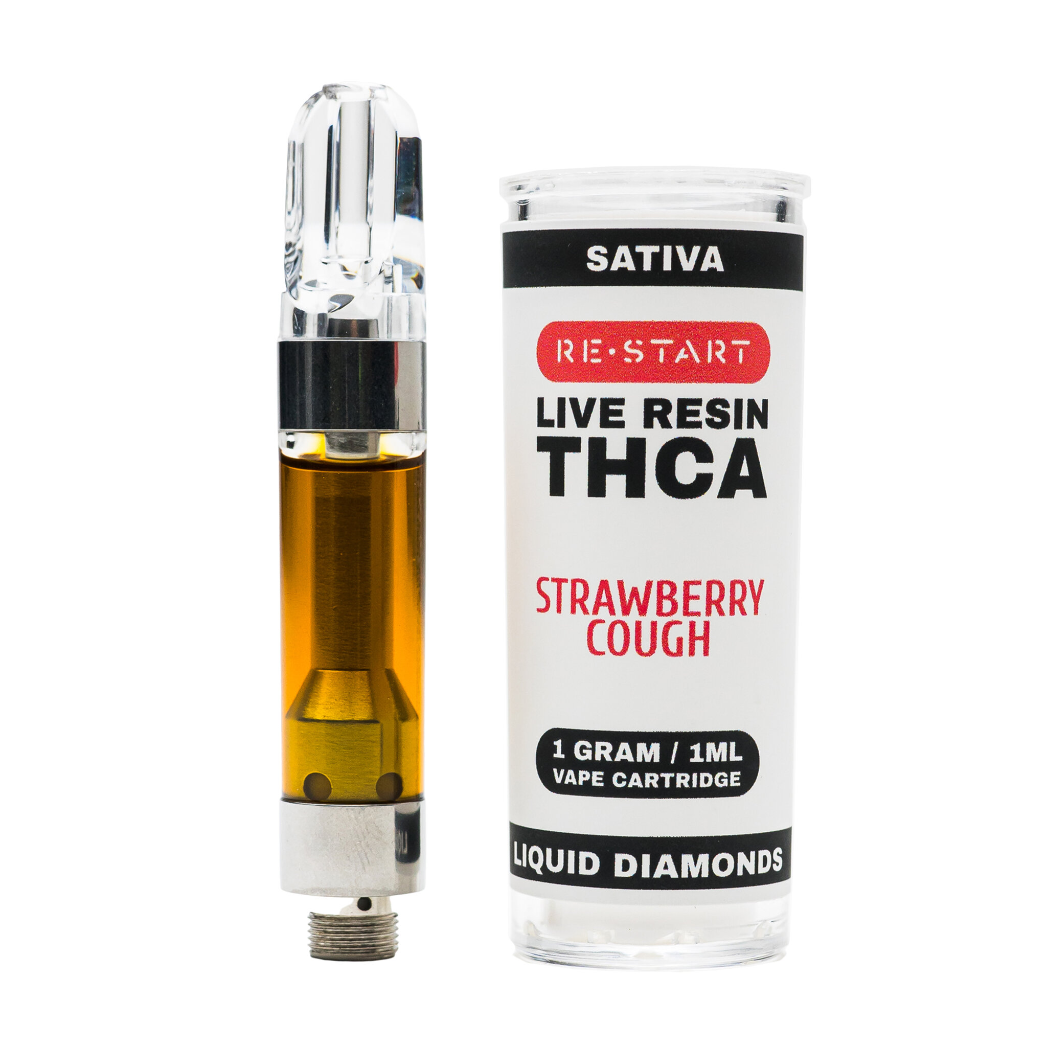 Live Resin Thca Vape Cart Strawberry Cough 1ml Sativa Restart Cbd And Thc 