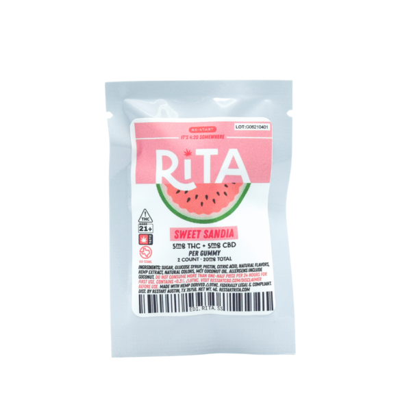 RESTART Rita Delta 9 THC CBD 10mg Gummies - Sweet Sandia (Watermelon) 2-ct