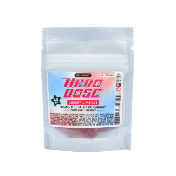 Hero Dose Delta 9 THC 40mg Gummy Cherry Limeade 1-ct