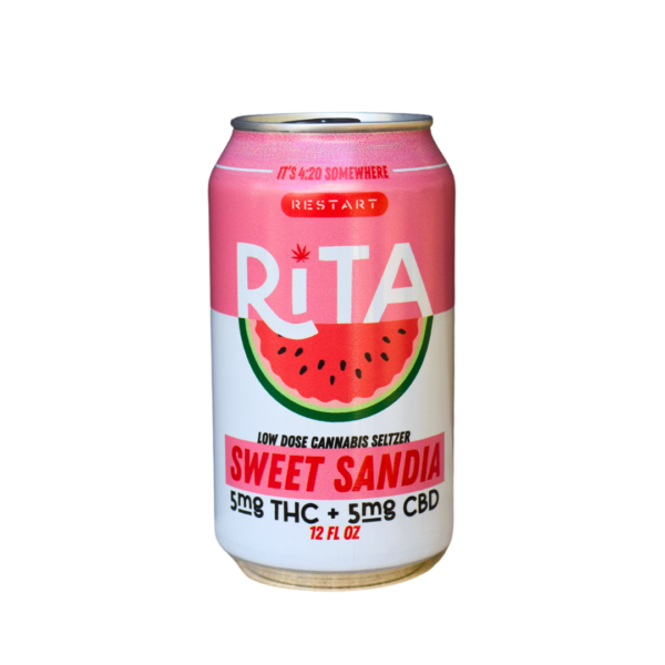 RESTART RITA  Delta 9 THC CBD 10mg Seltzer Sweet Sandia Watermelon 12oz