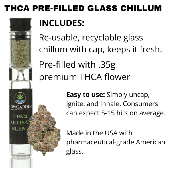 THCA Pre-Filled Glass Chillum MAC 1 Hybrid - Image 2