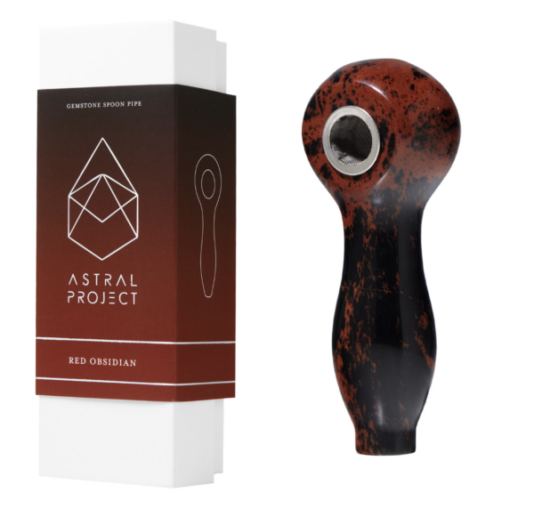 Astal Project Gemstone Spoon Pipe - Red Obsidian