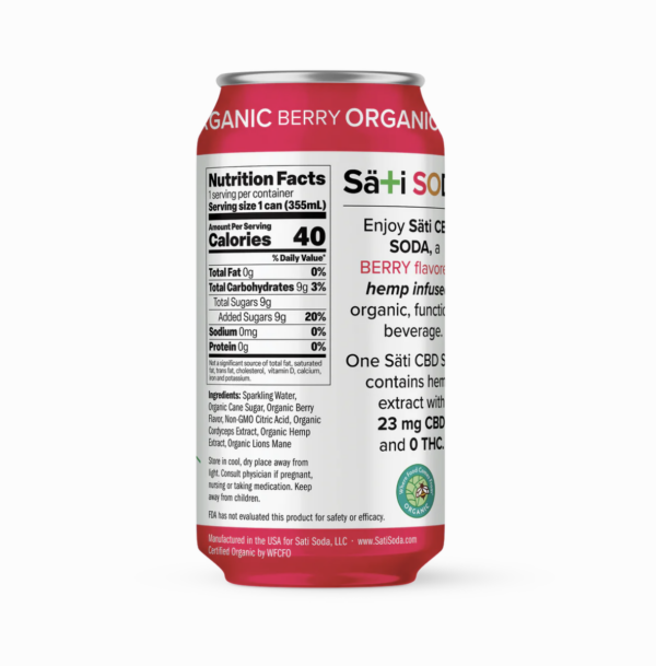 Sati Organic CBD Soda Berry Energy - Image 2