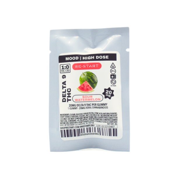 Delta 9 THC 20mg Gummies - Sour Watermelon (1-ct)